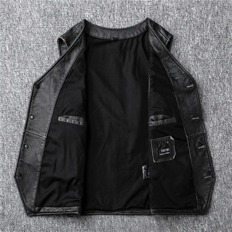 Gilet en cuir pour biker vintage