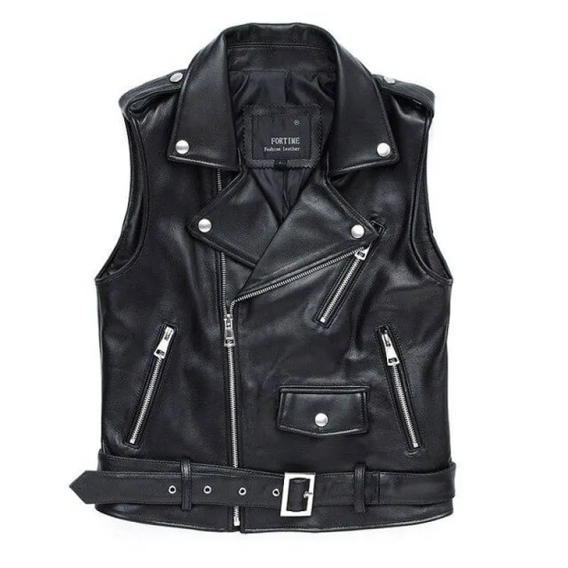 Gilet en cuir pour femme