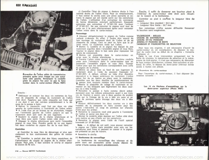 Manuel de réparation Kawasaki Z650 1977 1983