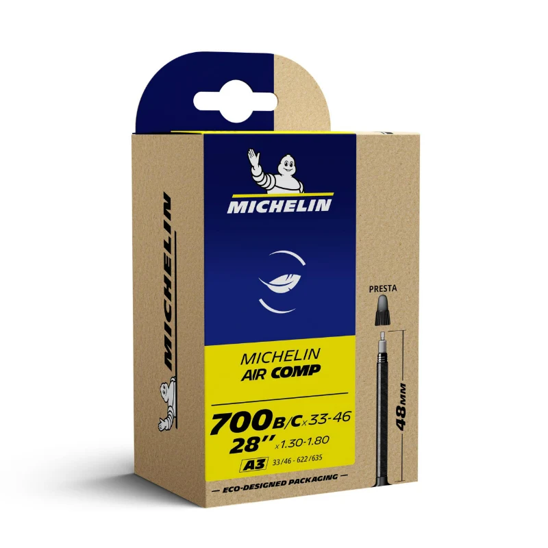 Chambre A Air Vélo 700 X 33-46 Michelin Aircomp A3 Valve Presta 48 mm