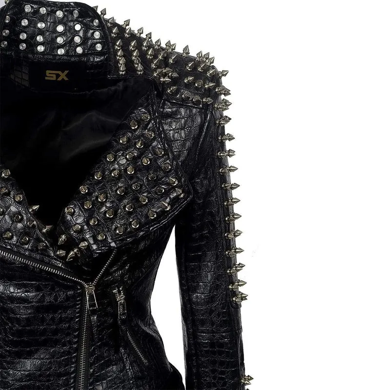 Veste biker femme - Perfecto clouté