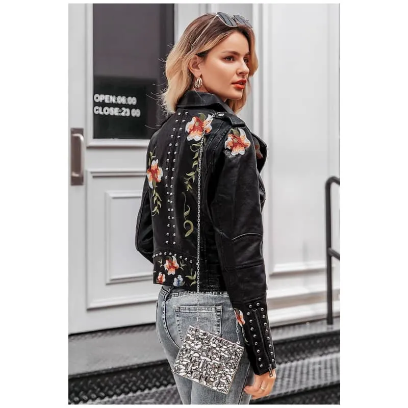 Veste biker femme - Floral