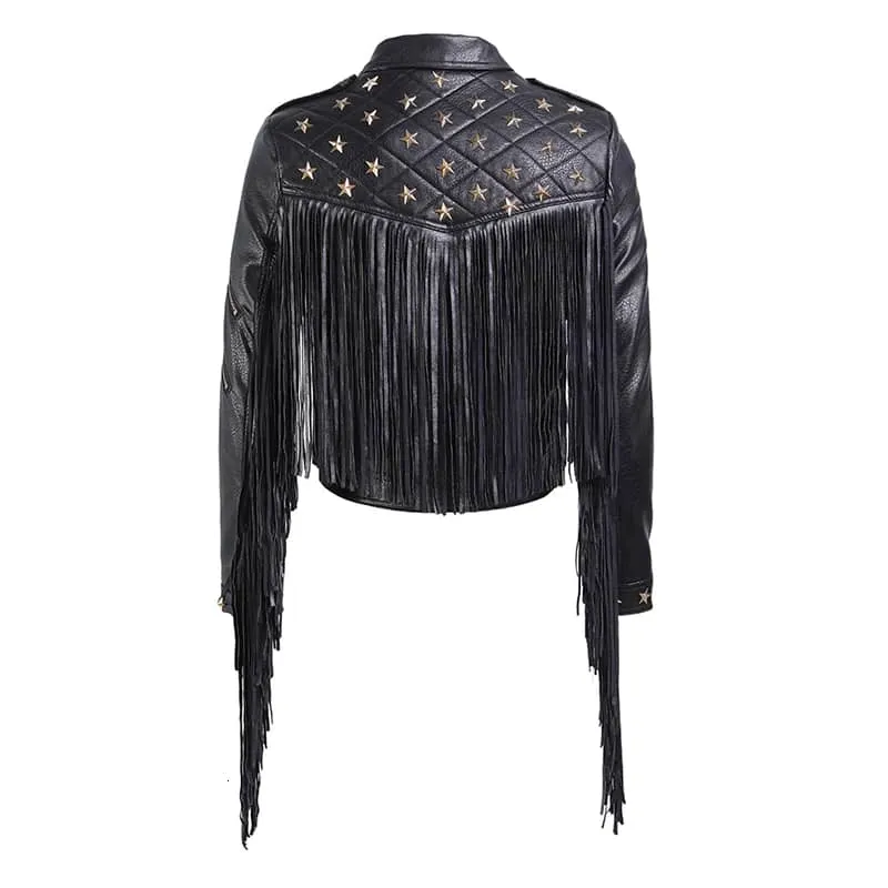 Veste biker femme - Frange