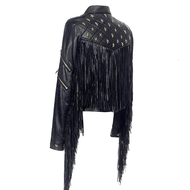 Veste biker femme - Frange