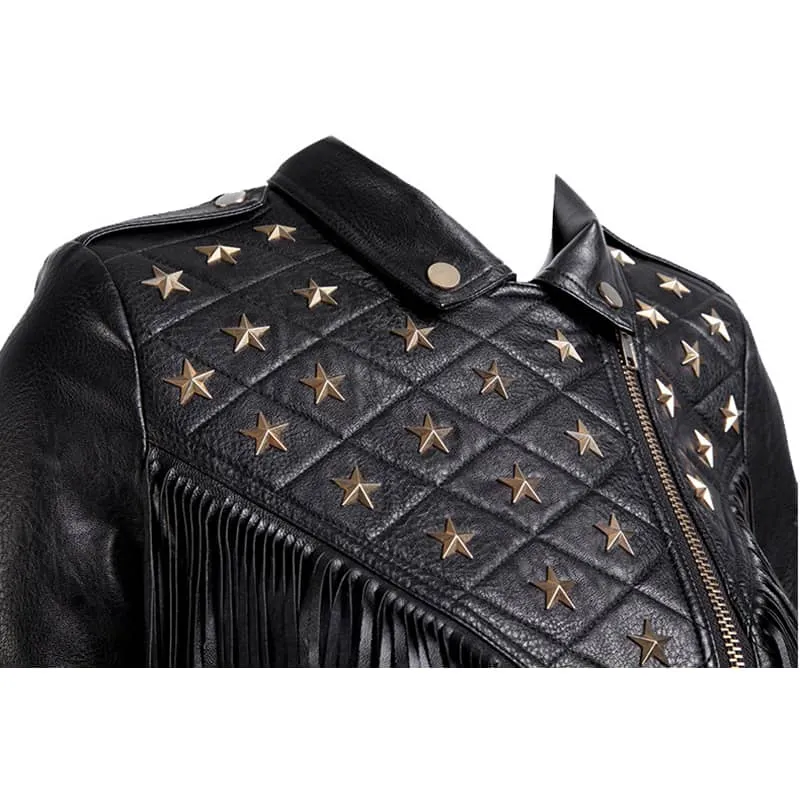 Veste biker femme - Frange