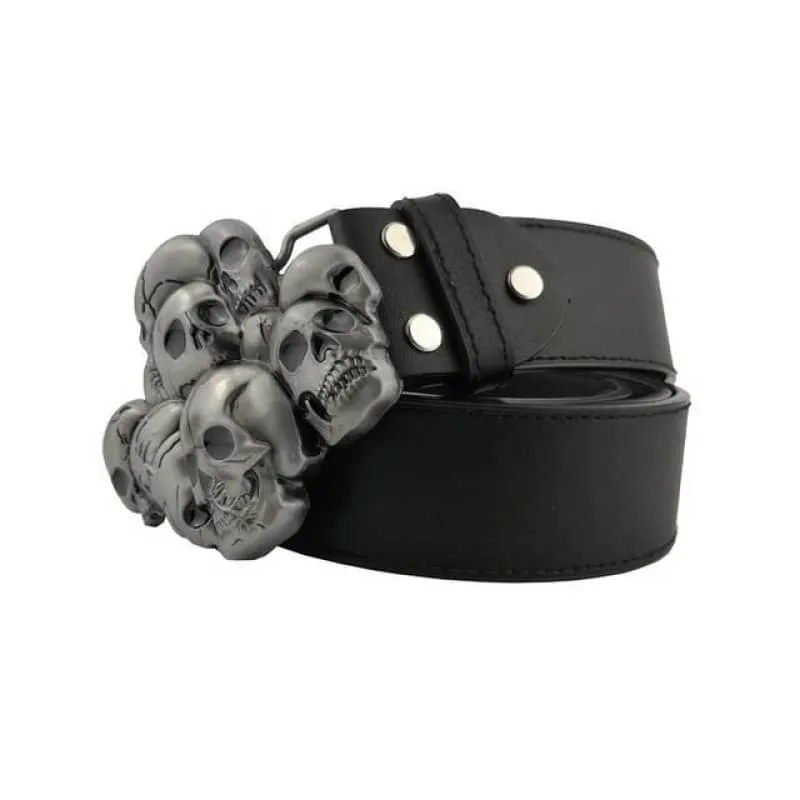 Ceinture biker - Têtes de mort en folie
