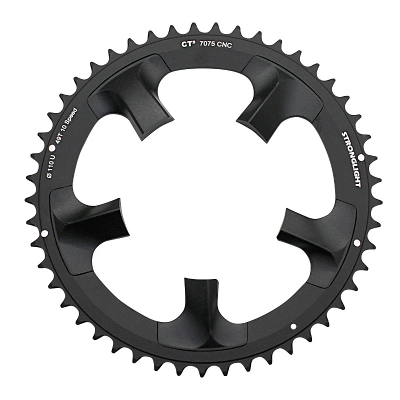 Plateau Route 5 branches Ø 110 Pour Shimano Ultegra 6750 Stronglight 49 dents Extérieur Noir Ct2 10V.