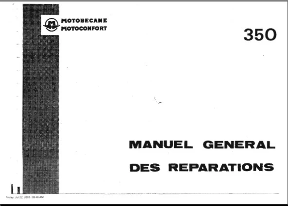 Manuels d'atelier réparation Motobécane 350 3cylindres