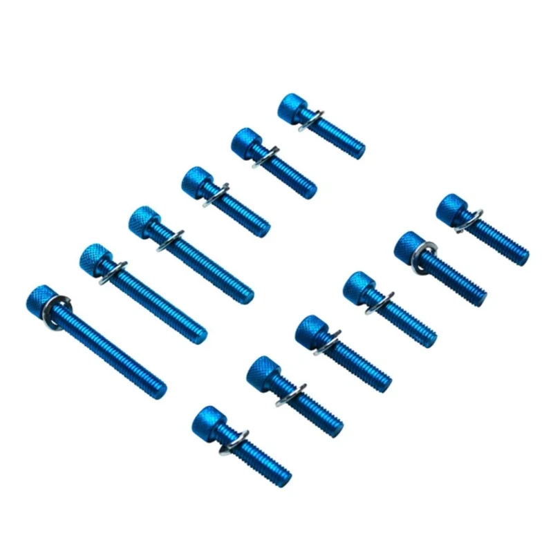 Tornillos aluminio cárter Minarelli scooter 50 2T 6X25/40/45 12 unidades Replay - Azul