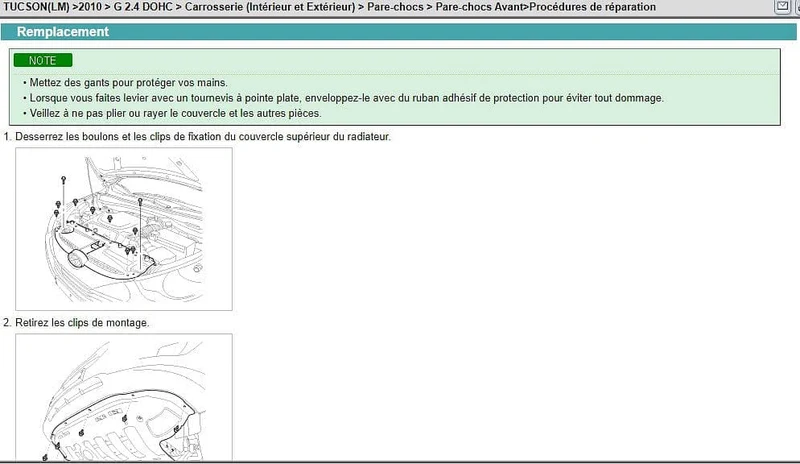 Manuel d'atelier Hyundai Tucson 2010 2014 en français