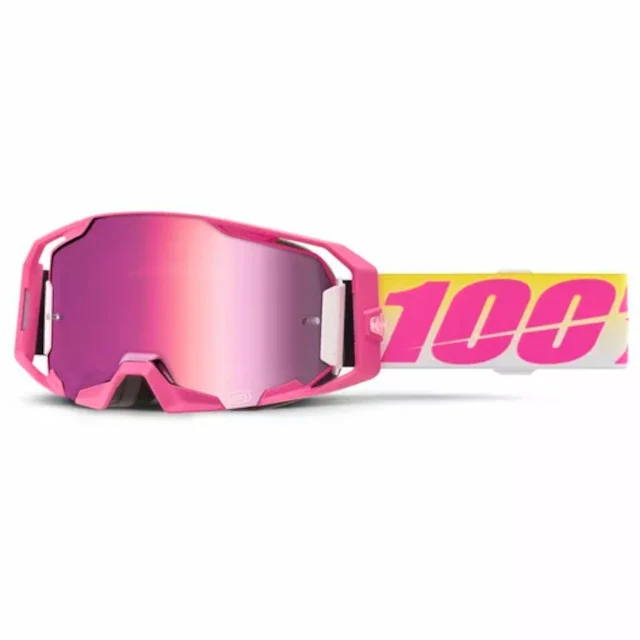 Gafas Offroad 100% Armatic Sellars rosa - cristal espejo rosa