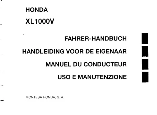 Manuel d'atelier Honda 1000 varadero 2003