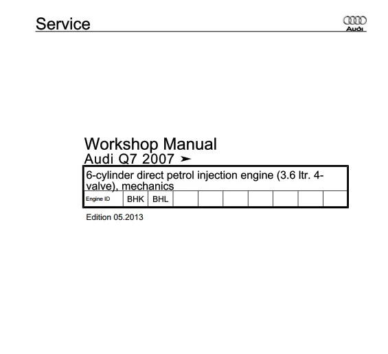 Manuel d'atelier réparation Audi Q7 2007 2017
