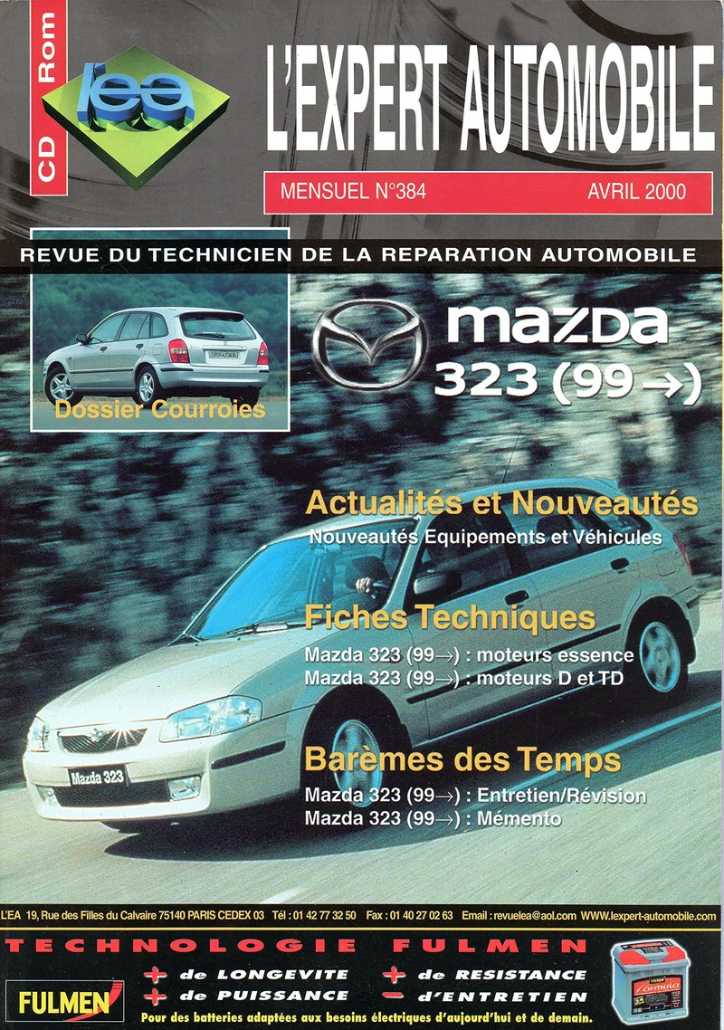 Manuel de réparation Mazda 323 F 1998