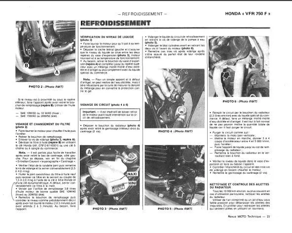 Manuel de réparation Honda VFR 750 RC24 1986