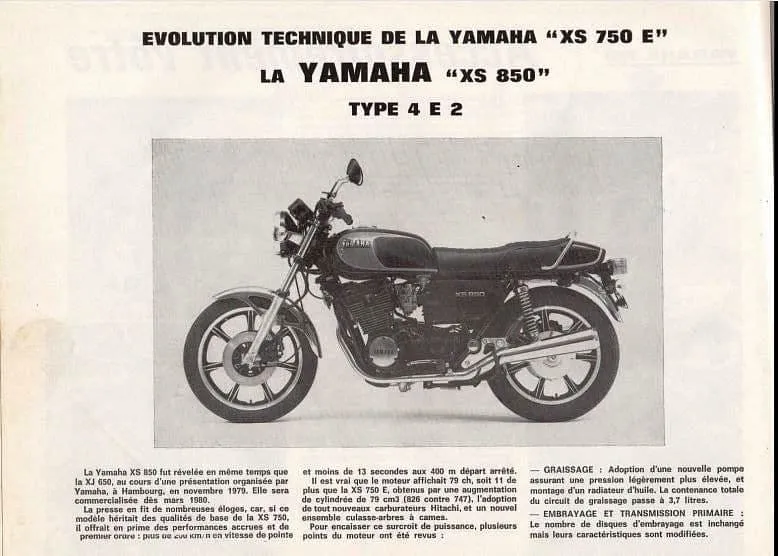 revue technique yamaha XS 750 850