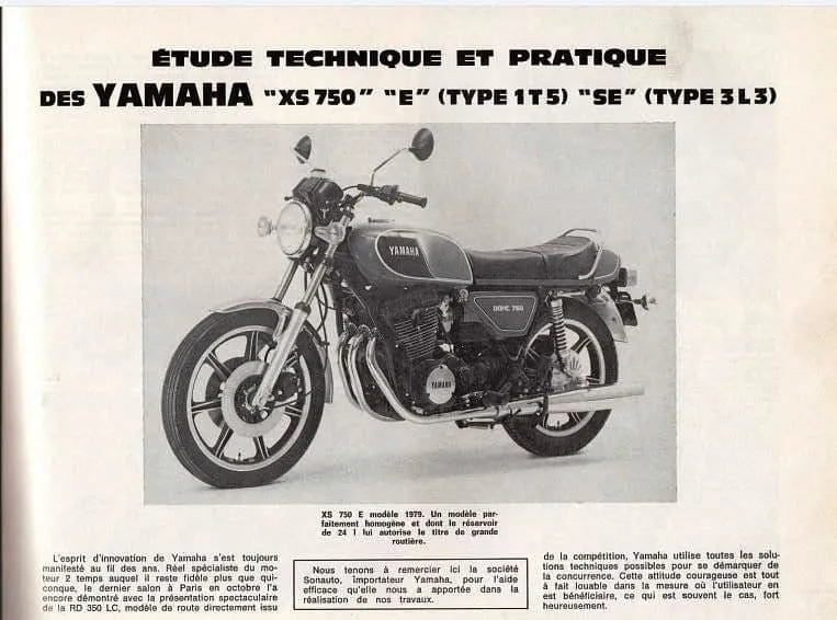revue technique yamaha XS 750 850