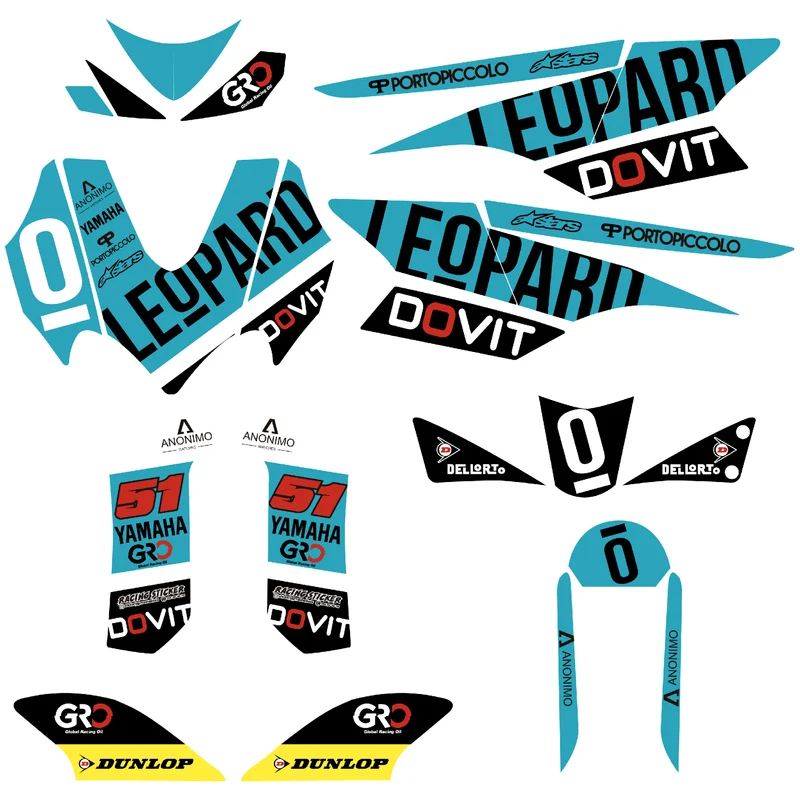 Kit pegatinas Yamaha Jog R/RR Leopard azul