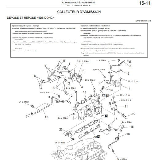 Manuel d'atelier Mitsubishi L 200 2007 2009 français