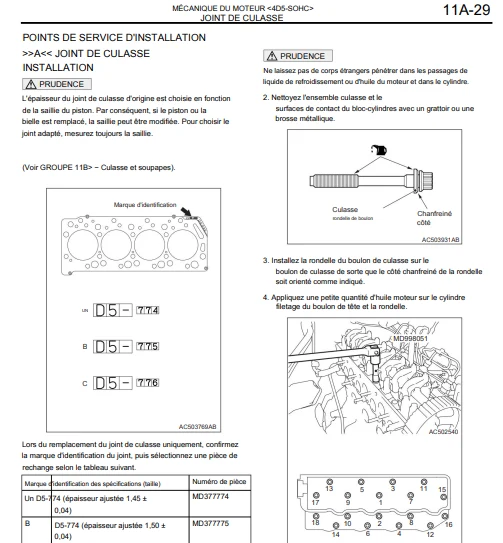 Manuel d'atelier Mitsubishi L 200 2007 2009 français