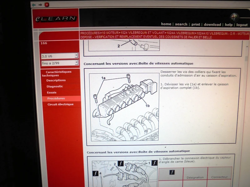 Manuel d'atelier E-Learn Alfa Roméo 166