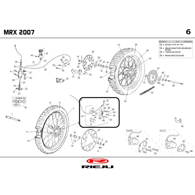 Pinza de freno delantera Rieju RR / RRX / SMX / Spike 50