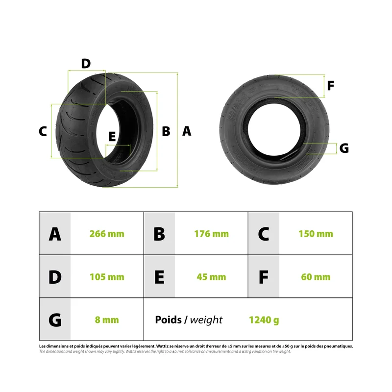 Pneu 90/65-6 Tubeless