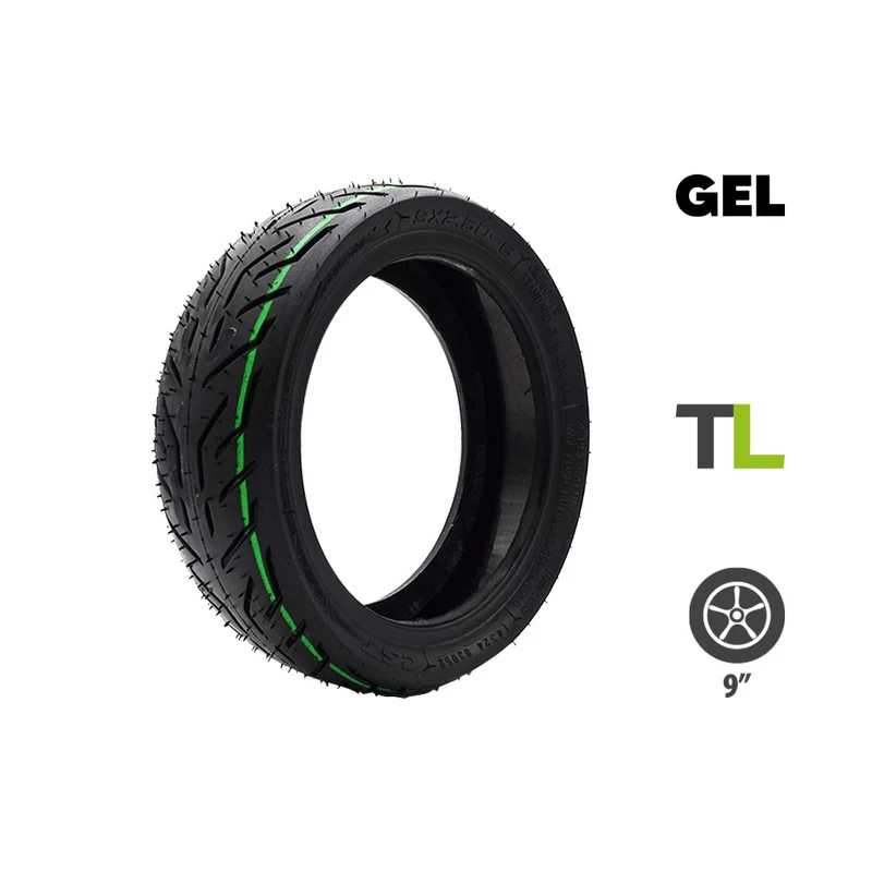 Pneu tubeless 9x2.50-6 CST + gel anti crevaison Nami Stellar