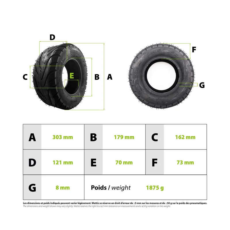 Pneu 13x5.0-6.5