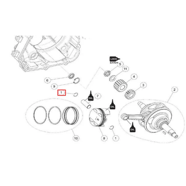 Clip pistón motor Daytona Anima