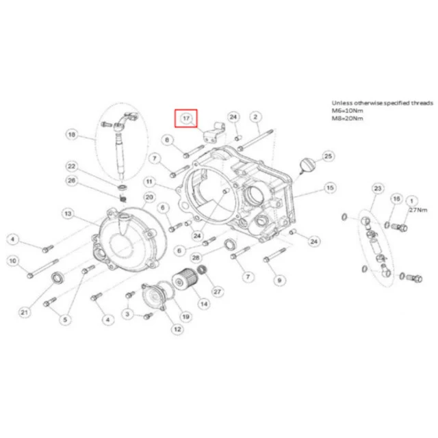 Soporte cable de embrague motor Daytona Anima