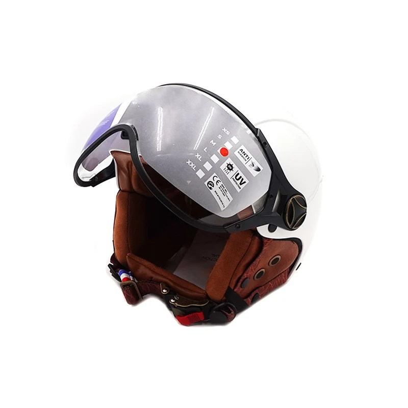 Casque JET blanc brillant (taille XS à XXL)