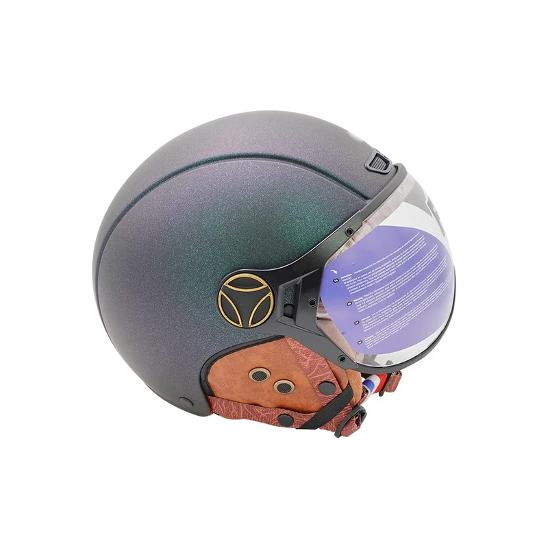 Casque JET vert mat caméléon (taille XS à XXL)