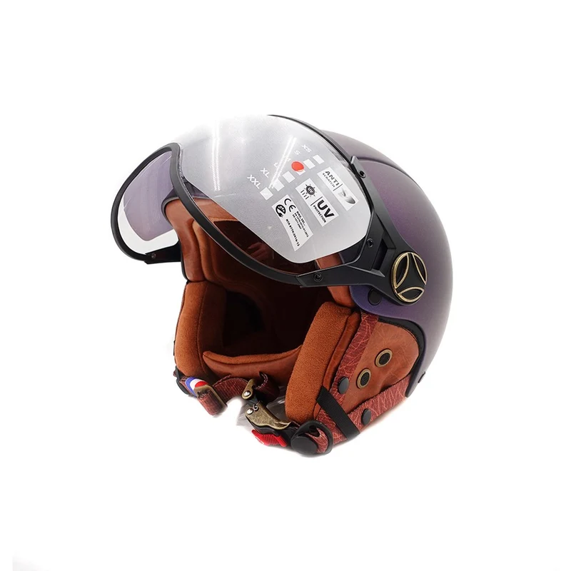 Casque JET bleu mat caméléon (taille XS à XXL)