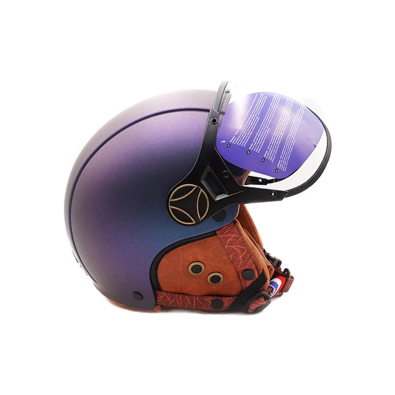 Casque JET bleu mat caméléon (taille XS à XXL)