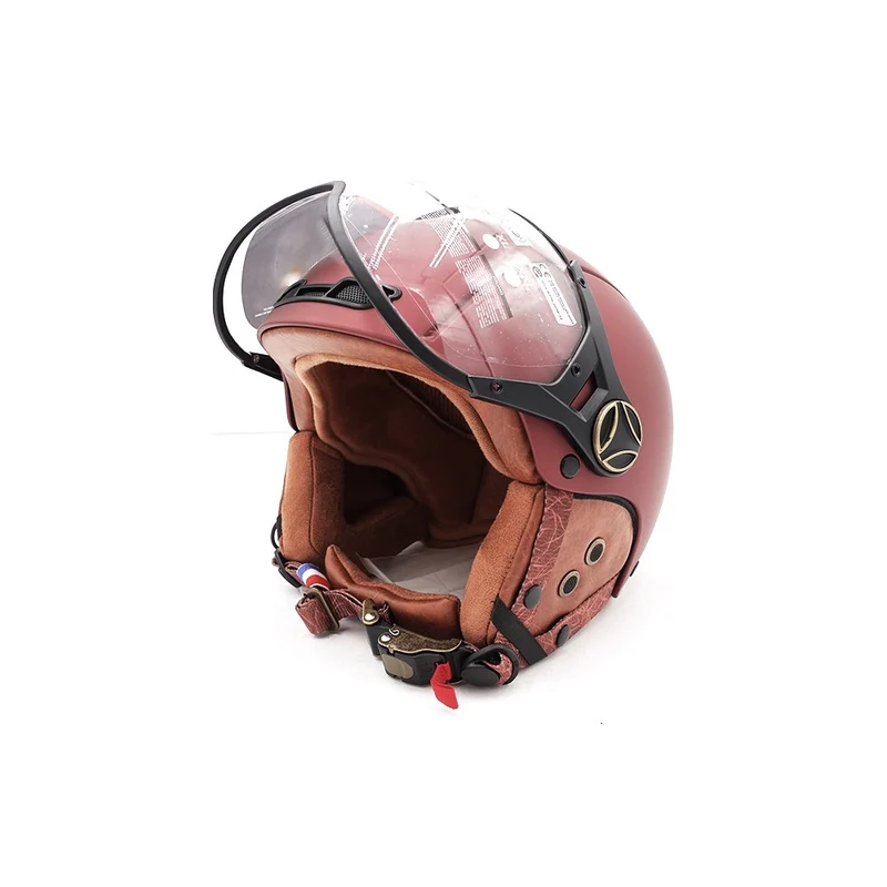 Casque JET bordeaux mat (taille XS à XXL)