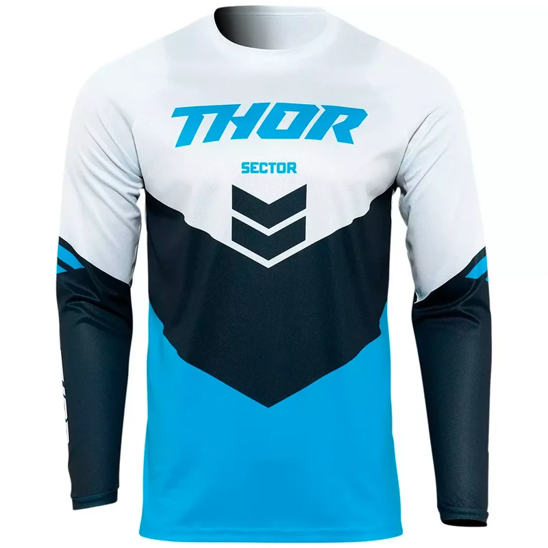 Camiseta MX Thor Youth Sector Chev - Azul/Blanco