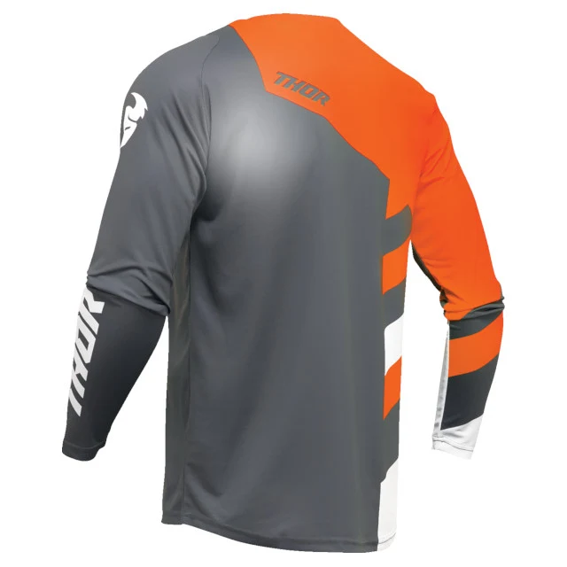 Camiseta Infantil Off-Road Thor Sector Checker gris-naranja