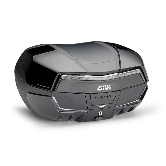 Maleta Monokey V58 Maxia5 Tech cover negro brillo tapa negro catadrioptico transparente 58 Litros Givi