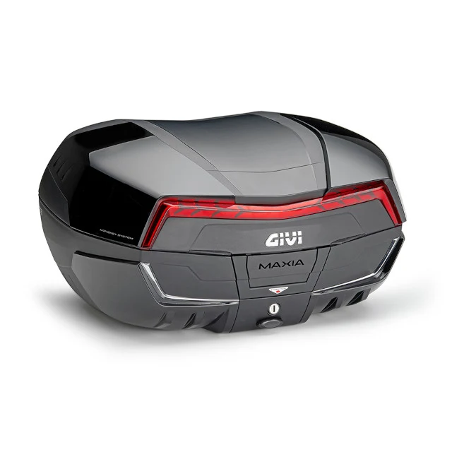Maleta Monokey V58 Maxia 5 cover negro brillo tapa negro catadrioptico rojo 58 Litros Givi