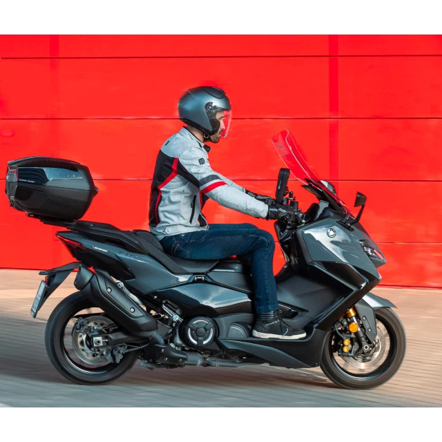 Maleta Monokey V58 Maxia 5 cover negro brillo tapa negro catadrioptico rojo 58 Litros Givi