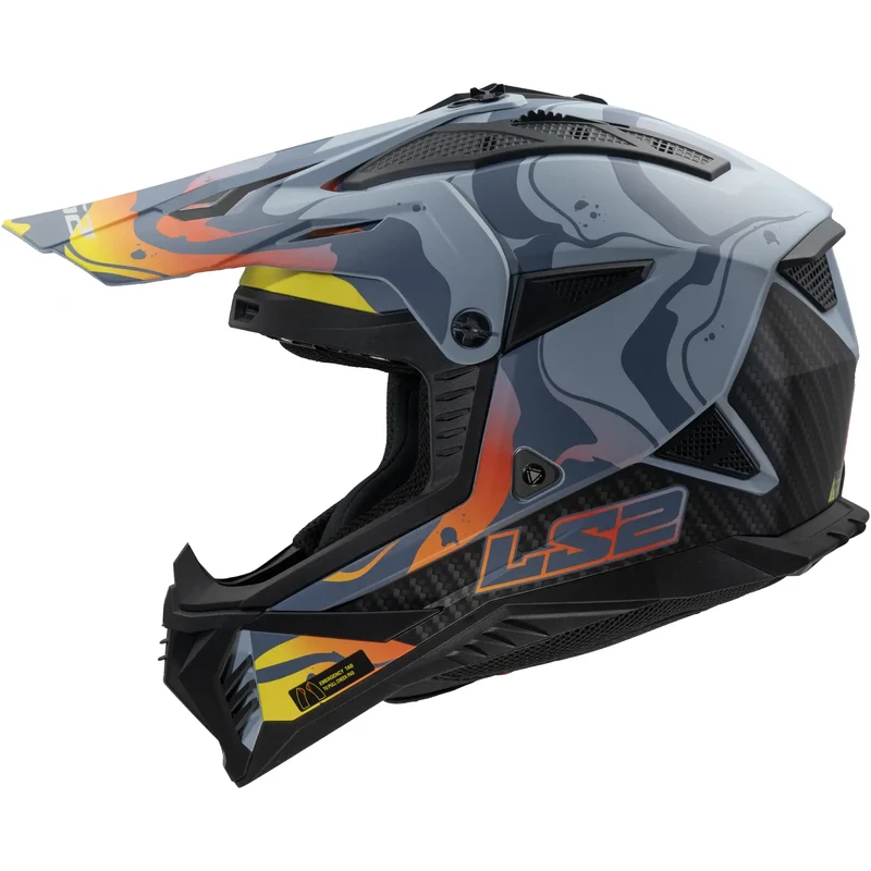 Casco LS2 MX708 Fast II Wash - Gris/Amarillo