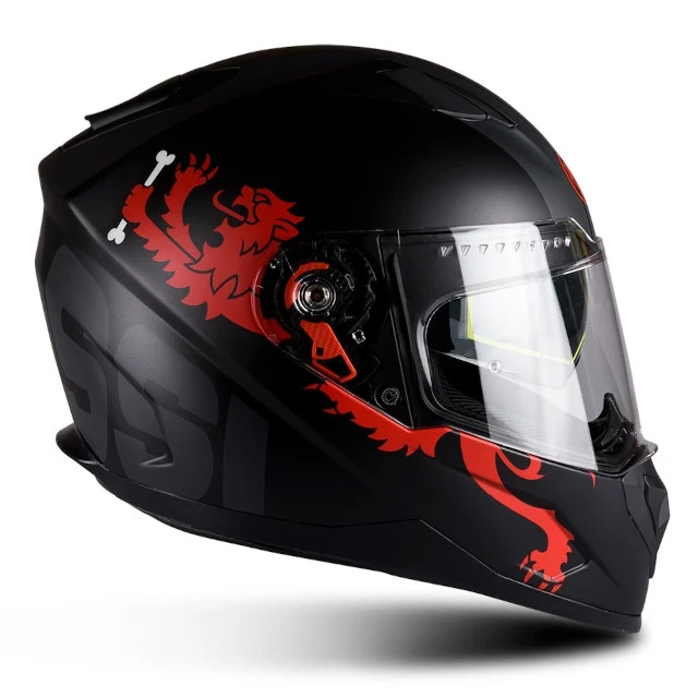 Casco HM1 negro-rojo Malossi