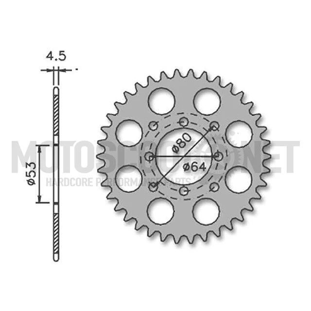 Corona de transmisión Derbi Antorcha / Variant / FDS paso 415 IGM - acero