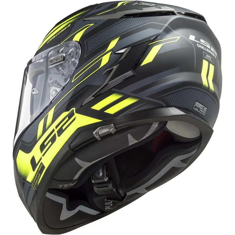 Casco LS2 FF327 Challenger Spin - Negro/Amarillo Mate