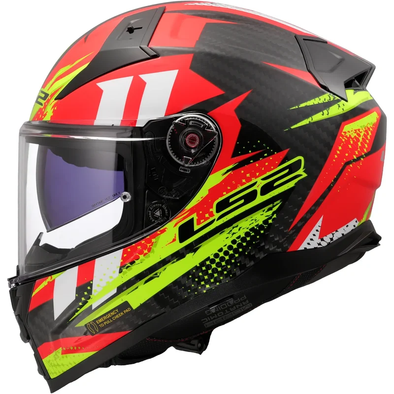 Casco LS2 FF811 Vector II Carbon Tantic - Rojo/Amarillo Brillo