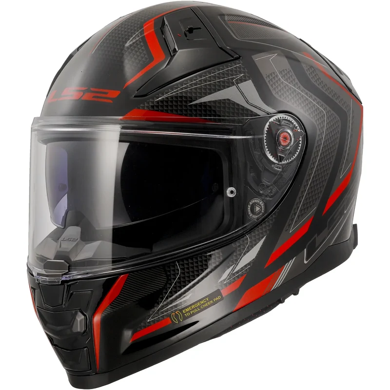Casco LS2 FF811 Vector II Alizer - Negro/Rojo Brillo