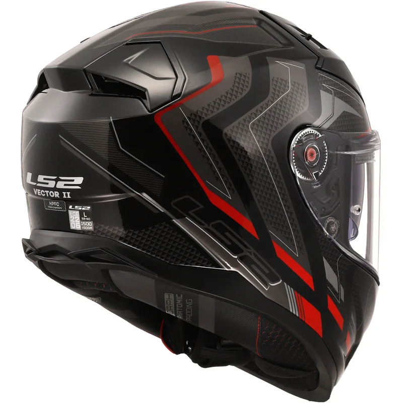 Casco LS2 FF811 Vector II Alizer - Negro/Rojo Brillo