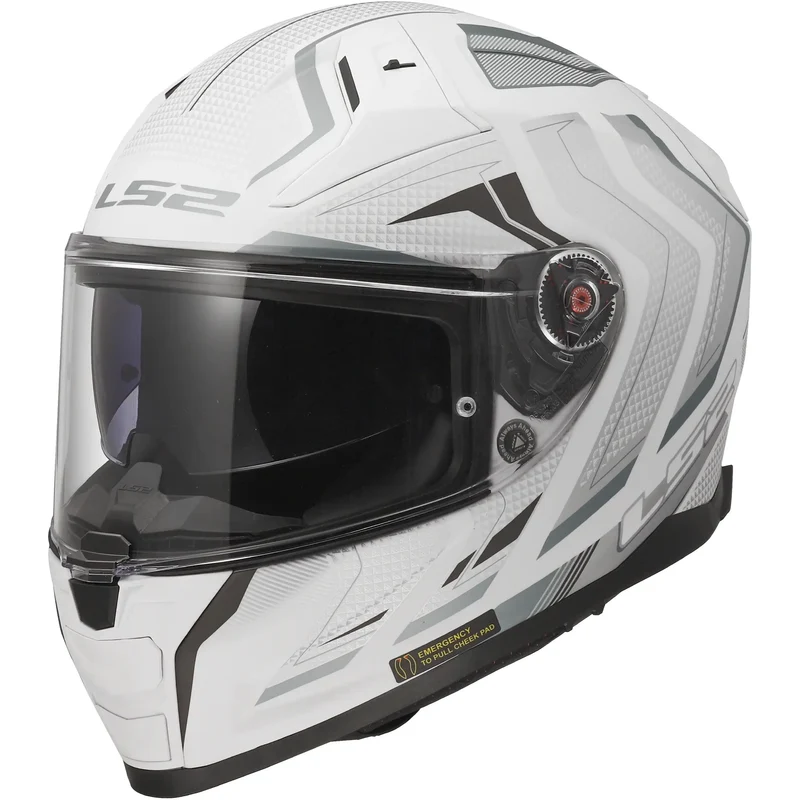 Casco LS2 FF811 Vector II Alizer - Blanco/Gris Mate