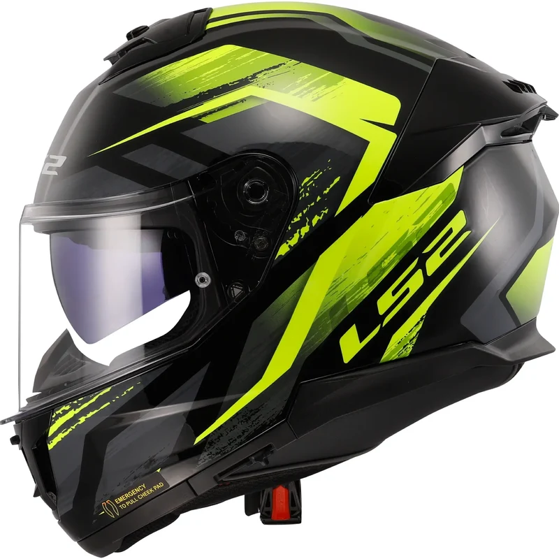 Casco LS2 FF808 Stream II Fury - Negro/Amarillo